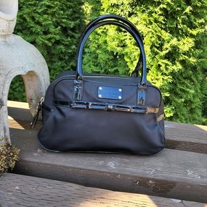 Kate Spade New York Black Nylon Patent Leather Satchel Bag Purse